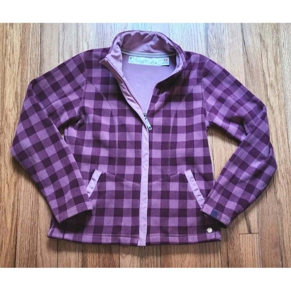 Vintage Burton Full Zip Fleece Plaid Woman’s Medium Snowboard Apparel